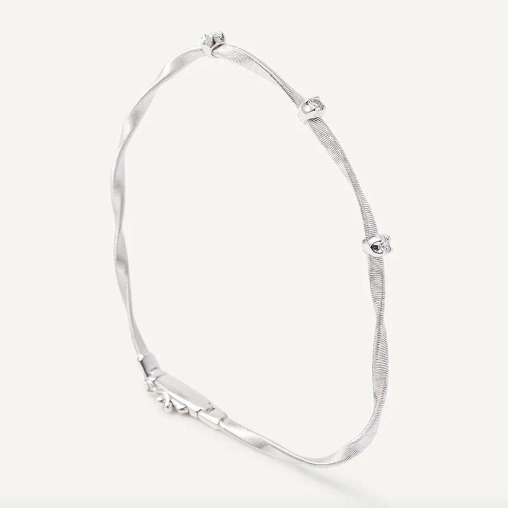 Marco Bicego Diamond and White Gold Marrakech Twisted Coil Bracelet